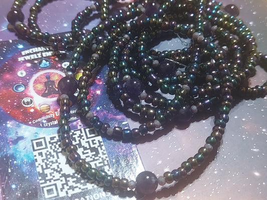 Amethyst Waistbeads made by the Enchanted Jewelz Empire LLC Broward Blvd