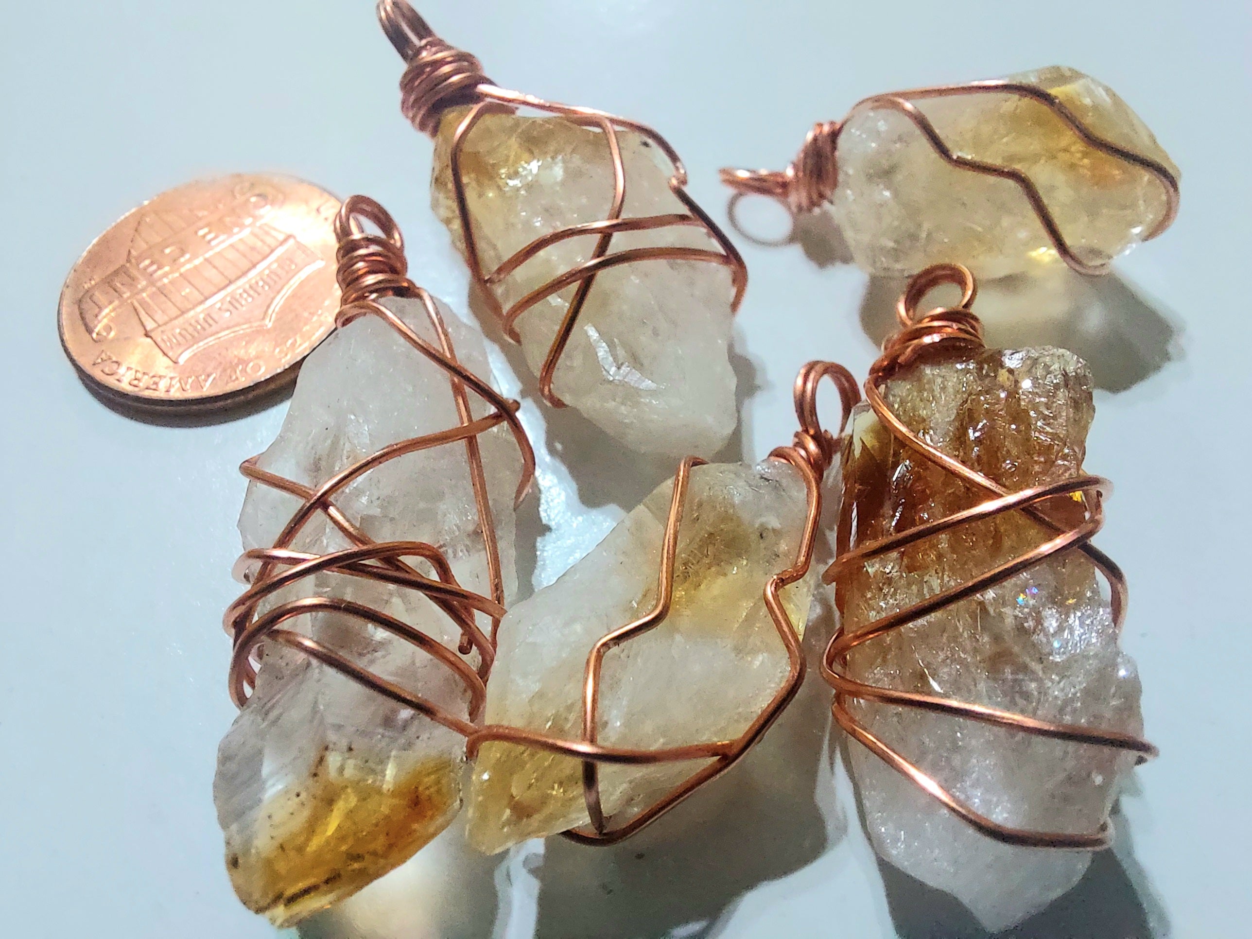WHOLESALE: 30 count Mini-Pendants 1" Citrine