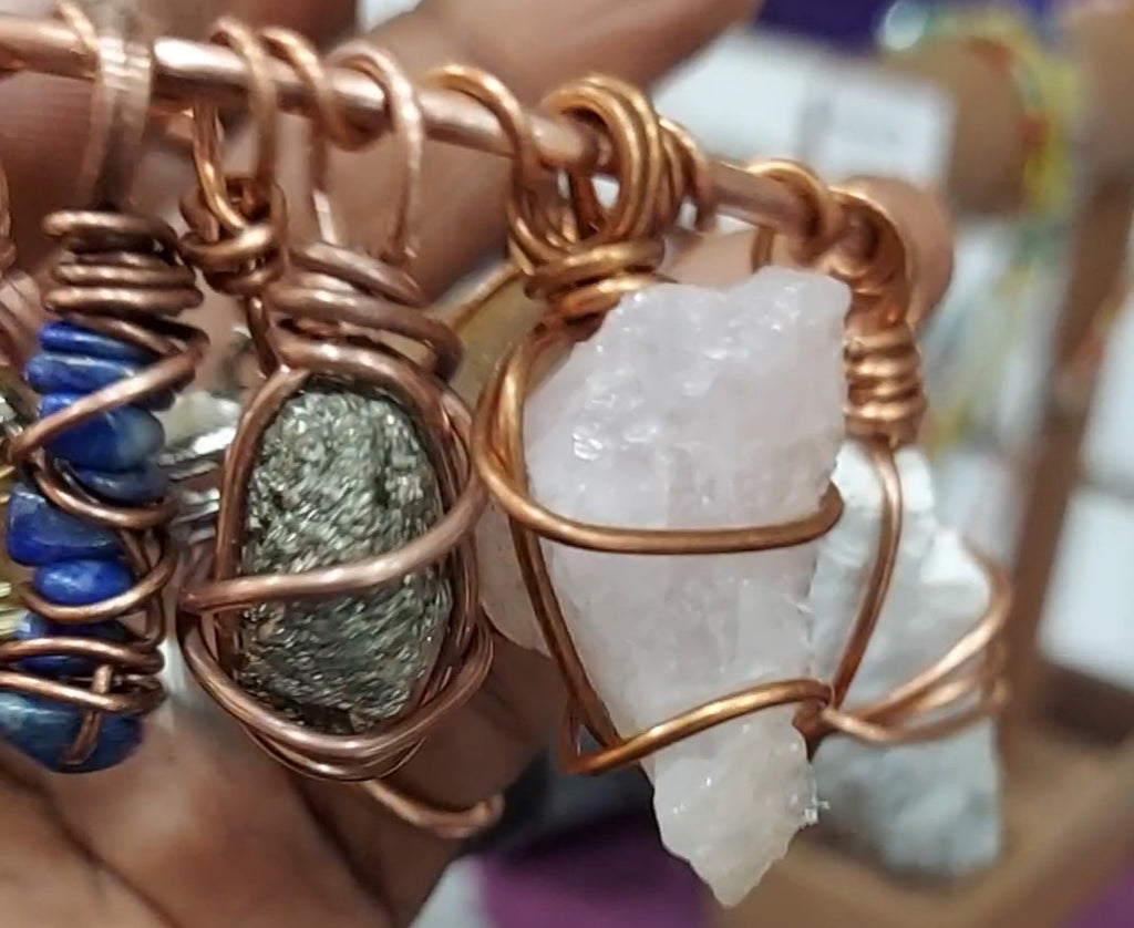 Chunky Charms Copper Bangle Bracelet