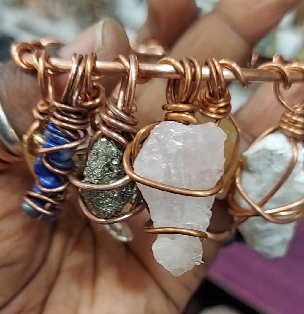 Chunky Charms Copper Bangle Bracelet