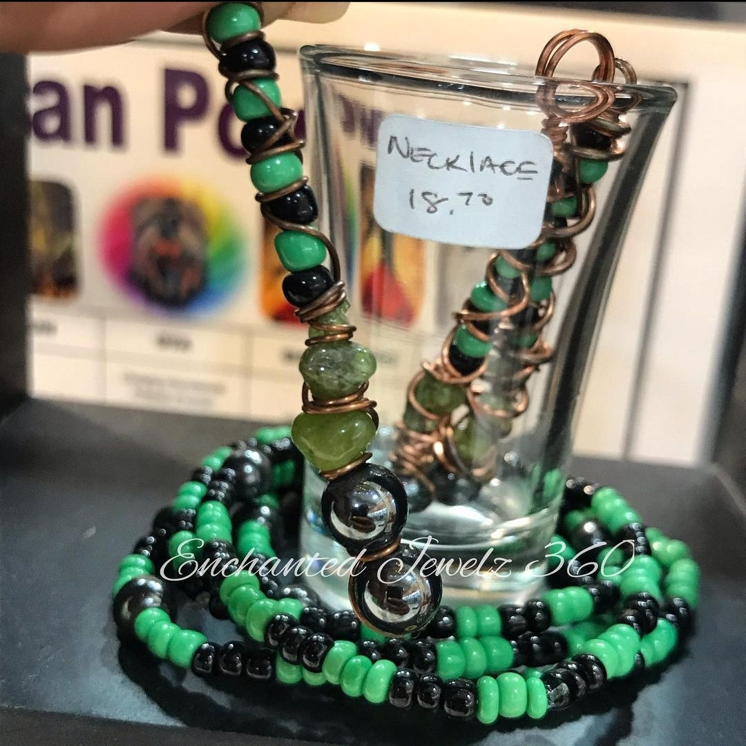 Orisa Ogun 🛠️⚔️💚🖤💚 Pendant or Bracelet