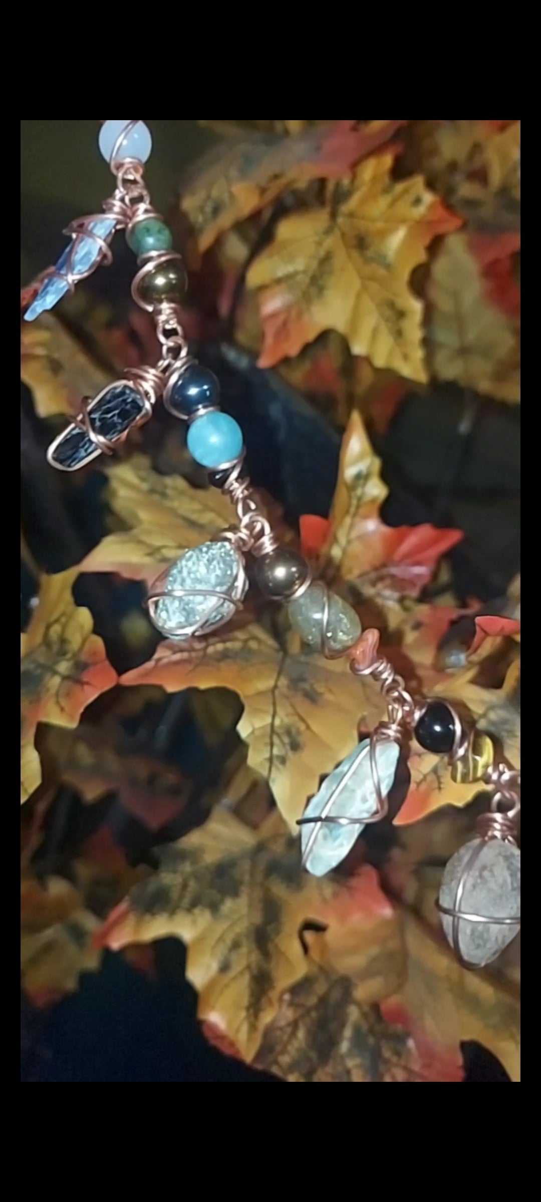 Copper Link Charm Bracelet: WEALTH STONES