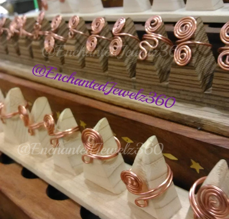 WHOLESALE: Solid Copper Spiral Rings 15ct